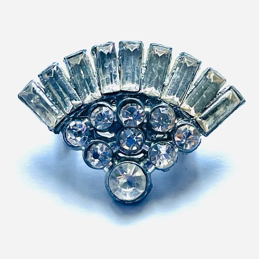 Art Deco Silver Rhinestone Pin